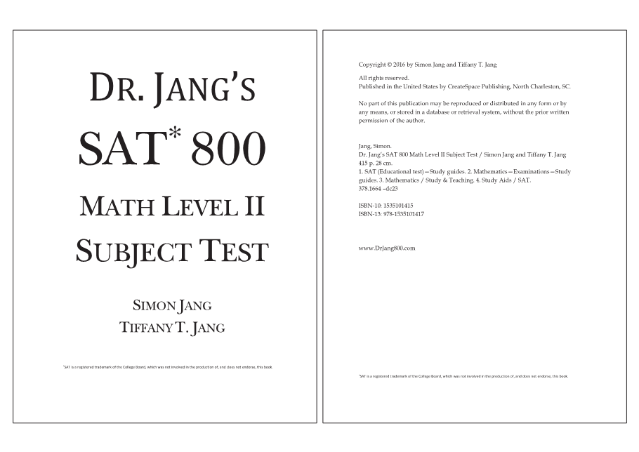Dr.jang's SAT 800 Math2