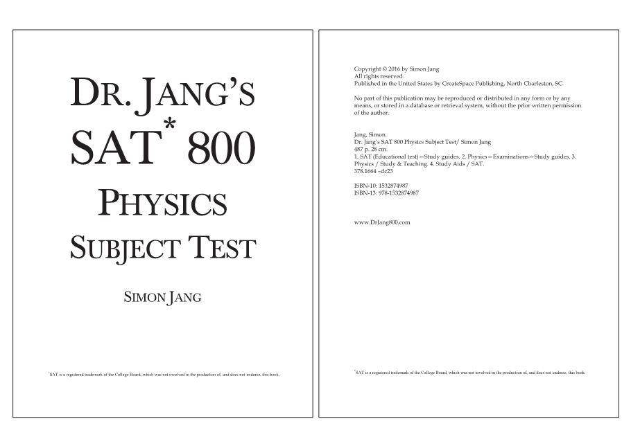 Dr.jang's SAT 800 Physics